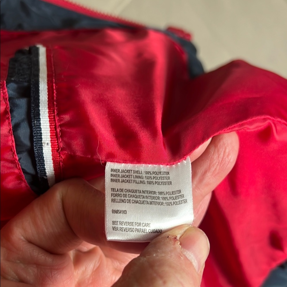 Tommy Hilfiger Women’s Blue & Red Puffer Jacket Size XL - Picture 7 of 11